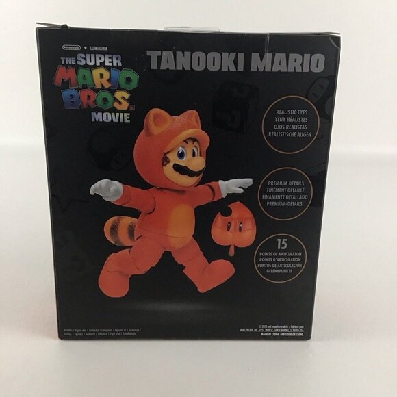 Nintendo The Super Mario Bros Movie Deluxe Action Figure Tanooki Mario Toy New - Picture 4 of 6